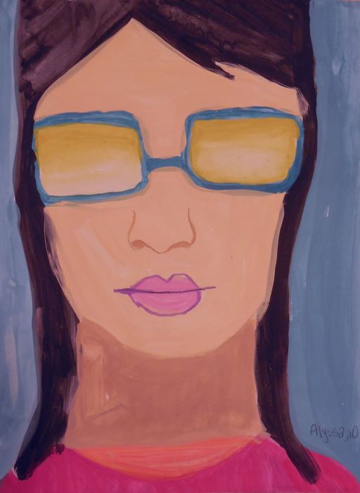 Art Studio PALETTE. Alyssa Lukose Picture.  Tempera People Portrait 