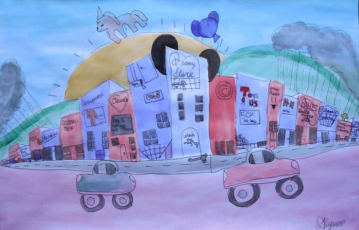 Art Studio PALETTE. Alyssa Lukose Picture.  Watercolour, Ink Landscape Cityscape 