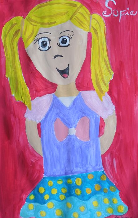 Art Studio PALETTE. Alyssa Lukose Picture.  Tempera People Portrait 