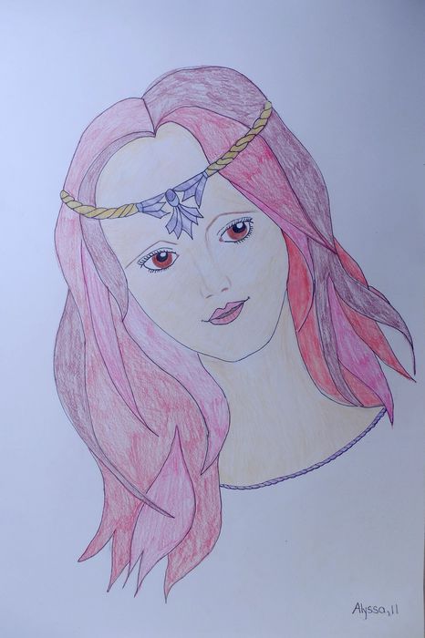 Art Studio PALETTE. Alyssa Lukose Picture.  Coloured Pencil People Portrait 