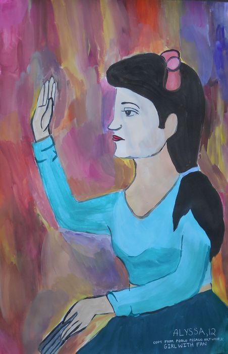 Art Studio PALETTE. Alyssa Lukose Picture.  Tempera People Portrait 