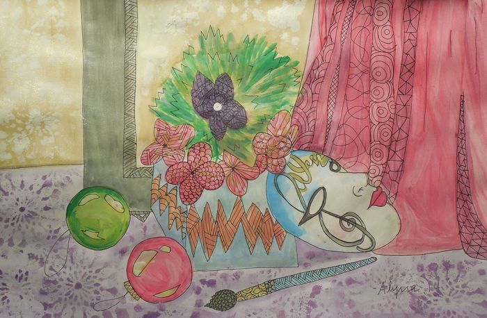 Art Studio PALETTE. Alyssa Lukose Picture.  Watercolour, Ink Still Life Still Life 