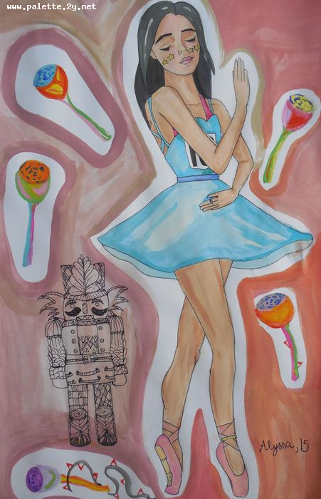 Art Studio PALETTE. Alyssa Lukose Picture.  Marker, Tempera People Activities Dance Away Your Worries