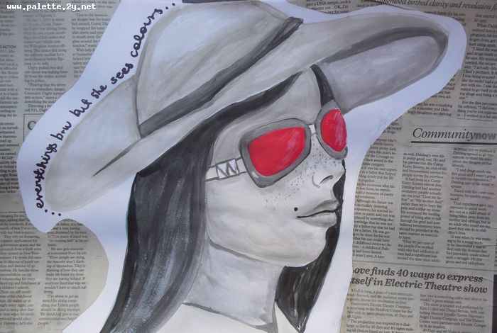 Art Studio PALETTE. Alyssa Lukose Picture.  Mixed Media People Portrait 