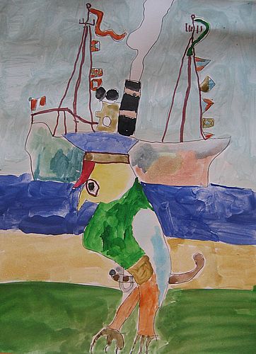 Art Studio PALETTE. Daniil Yarygin Picture.  Tempera Fantasy Fairy Tail 