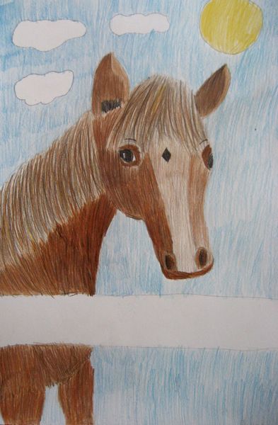 Art Studio PALETTE. Diana Pavel Picture. Fine Art Paper Coloured Pencil Animals Mix 