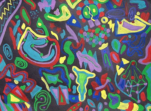 Art Studio PALETTE. Sylveina Siu Picture. Cardboard Acrylic Fantasy Abstract 