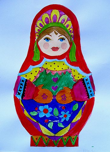 Art Studio PALETTE. Alisa Shapiro Picture.  Tempera Dec. Art Matryoshka   
