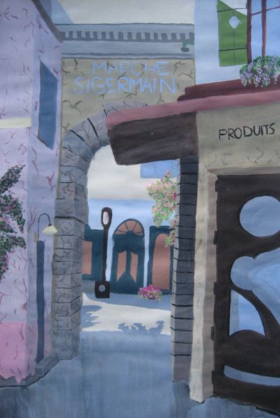 Art Studio PALETTE. Alisa Shapiro Picture.  Acrylic Landscape Cityscape 