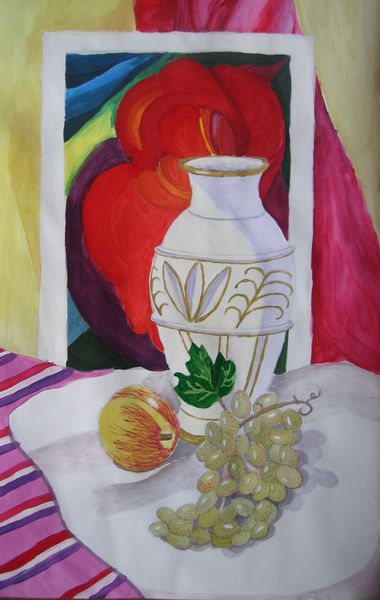Art Studio PALETTE. Alisa Shapiro Picture. Fine Art Paper Tempera Still Life Still Life 