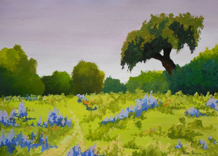 Art Studio PALETTE. Alisa Shapiro Picture.  Acrylic Landscape Nature 