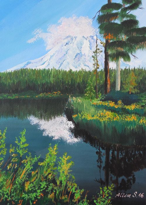 Art Studio PALETTE. Alisa Shapiro Picture.  Acrylic Landscape Nature 