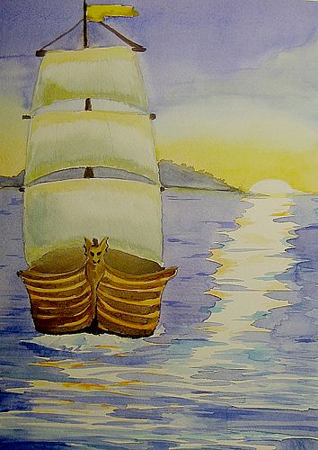 Art Studio PALETTE. Yliana  Akulenko Picture. Fine Art Paper Watercolour Landscape Seascape 