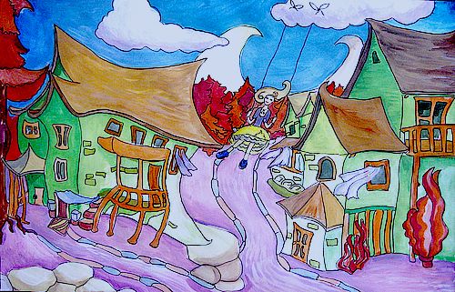 Art Studio PALETTE. Yliana  Akulenko Picture. Fine Art Paper Mixed Media Fantasy Fairy Tail 