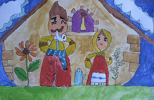 Art Studio PALETTE. Pavel Didenko Picture. Fine Art Paper Watercolour, Ink People Family 