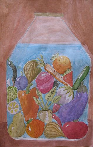 Art Studio PALETTE. Rainier Satharielle Picture.   Still Life Fruits & Vegi 