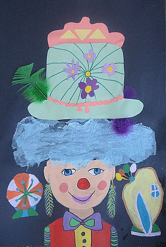 Art Studio PALETTE. Monika Feng Picture. Cardboard Mixed Media Design Hats 