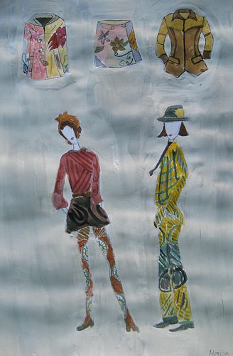 Art Studio PALETTE. Monika Feng Picture. Fine Art Paper Watercolour Design Clothes 