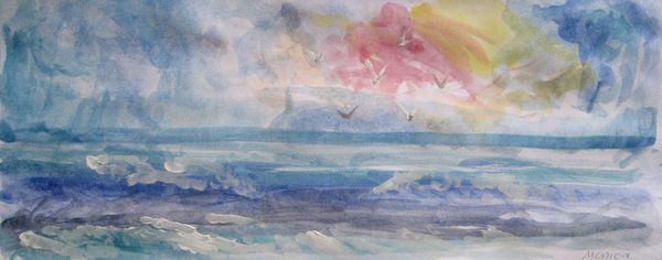 Art Studio PALETTE. Monika Feng Picture. Fine Art Paper Watercolour Landscape Seascape 