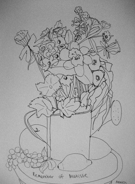 Art Studio PALETTE. Monika Feng Picture.  Ink Inspired by Matisse 