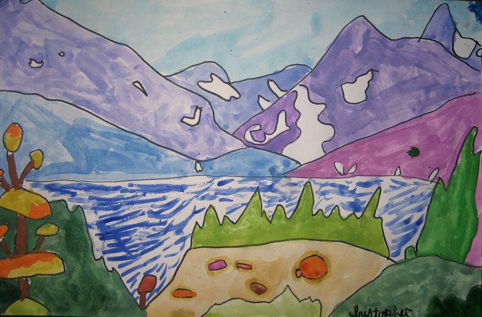 Art Studio PALETTE. Christopher Ballard Picture.  Marker, Tempera Landscape Nature 