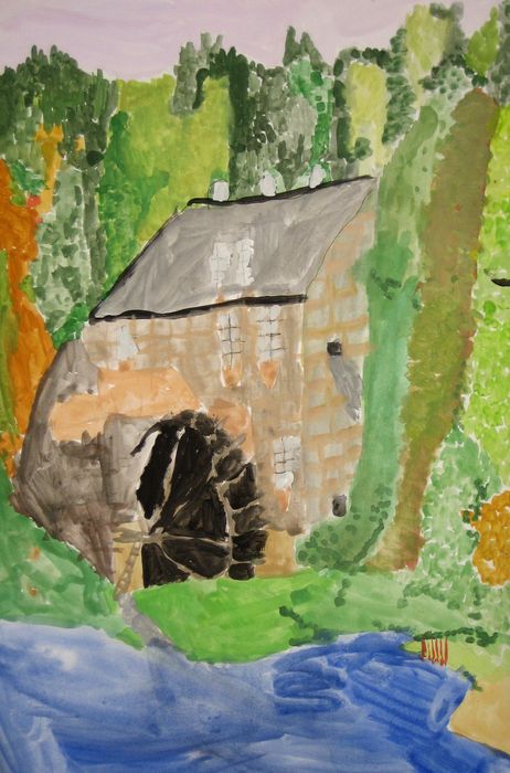 Art Studio PALETTE. Christopher Ballard Picture.  Tempera Landscape Nature 