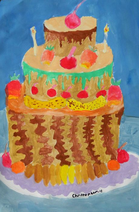 Art Studio PALETTE. Christopher Ballard Picture.  Tempera Fantasy Cakes 