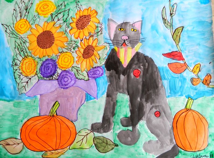 Art Studio PALETTE. Christopher Ballard Picture.  Marker, Tempera Holidays Halloween 