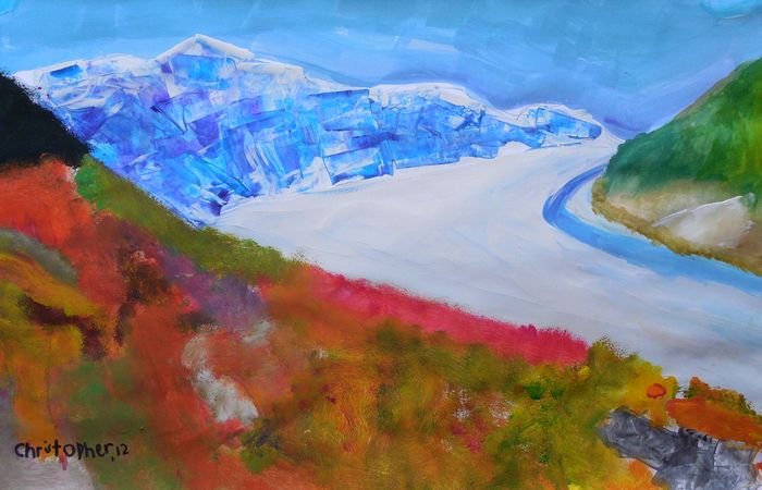 Art Studio PALETTE. Christopher Ballard Picture.  Tempera Landscape Nature 