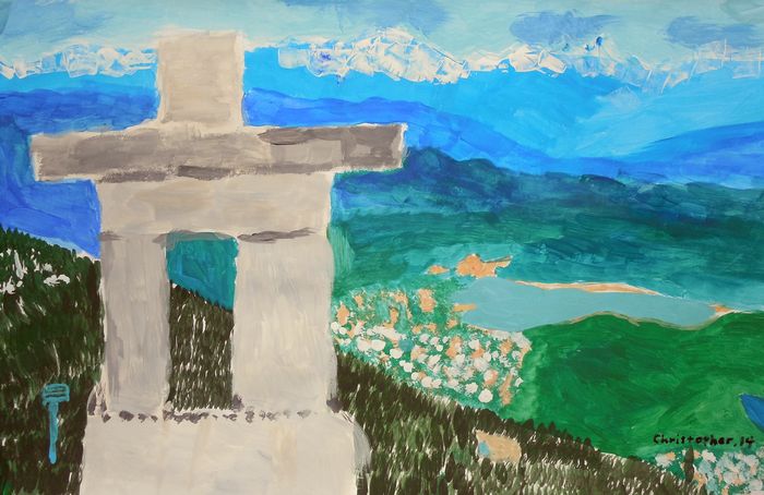 Art Studio PALETTE. Christopher Ballard Picture.  Tempera Landscape Vancouver BC 