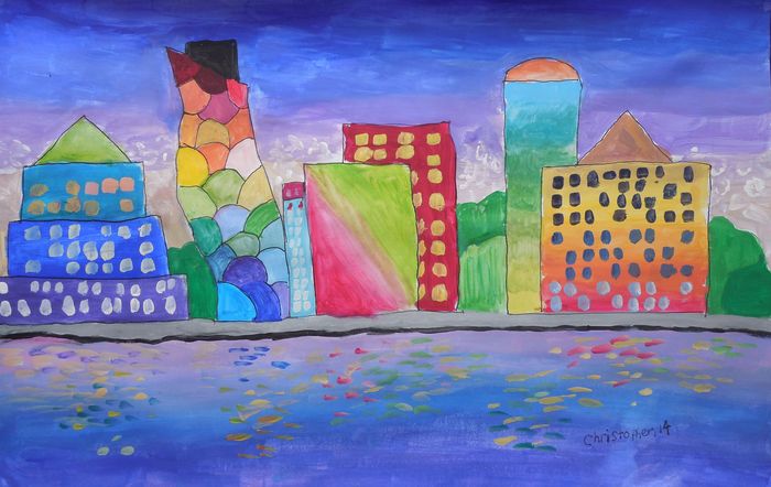 Art Studio PALETTE. Christopher Ballard Picture.  Marker, Tempera Landscape Vancouver BC 