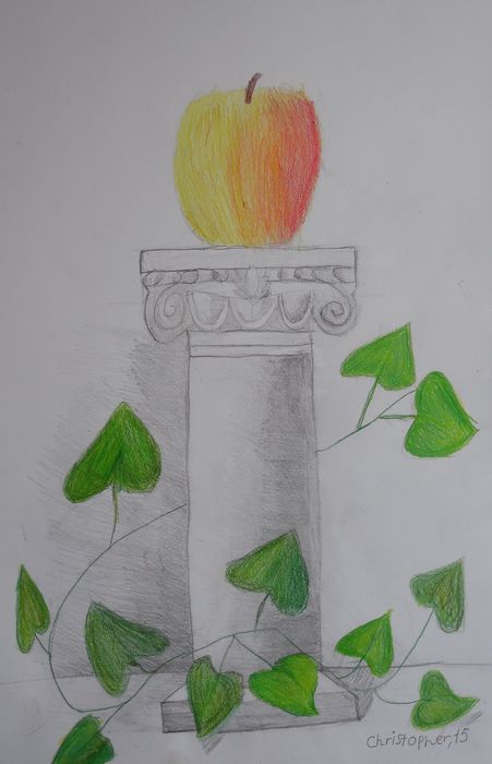 Art Studio PALETTE. Christopher Ballard Picture.  Coloured Pencil Still Life Still Life 