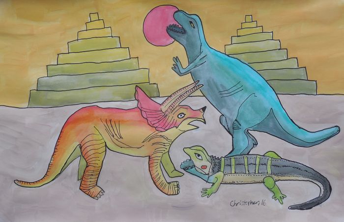 Art Studio PALETTE. Christopher Ballard Picture.  Watercolour, Ink Fantasy Dragons 