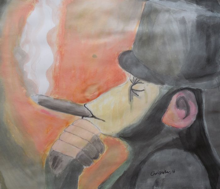 Art Studio PALETTE. Christopher Ballard Picture.  Watercolour, Ink   