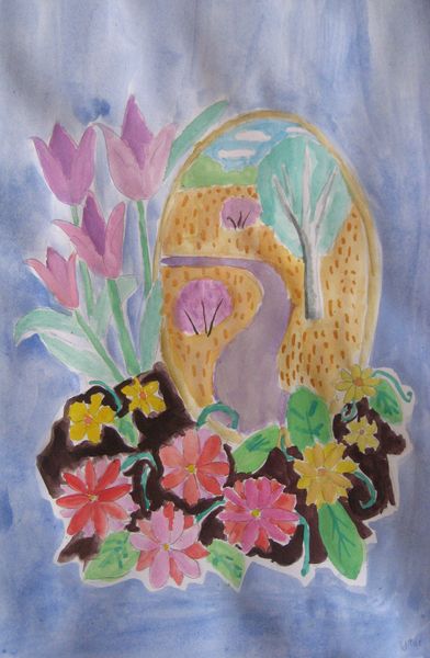 Art Studio PALETTE. Utae Kanauchi Picture.  Watercolour Holidays Easter 