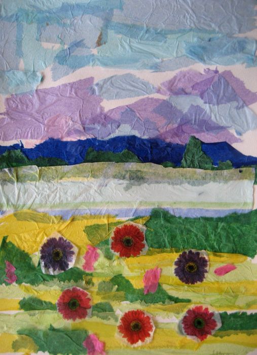 Art Studio PALETTE. Utae Kanauchi Picture.  Applique Landscape Nature 