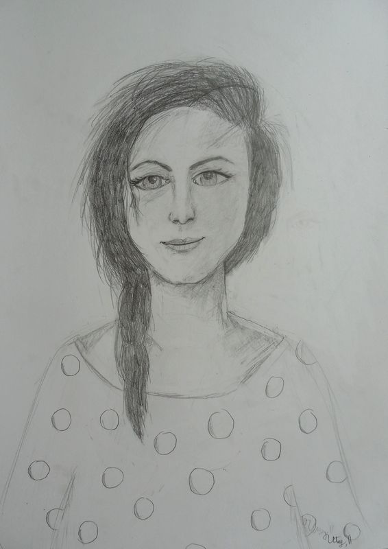 Art Studio PALETTE. Utae Kanauchi Picture.  Pencil People Portrait 