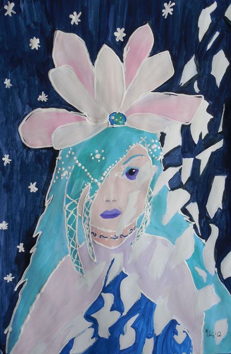 Art Studio PALETTE. Utae Kanauchi Picture.  Tempera Fantasy Snowqueen 