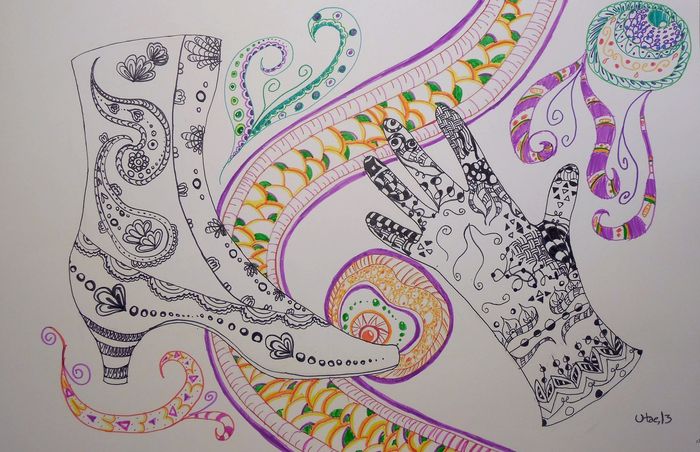 Art Studio PALETTE. Utae Kanauchi Picture.  Ink Fantasy Zentangle 