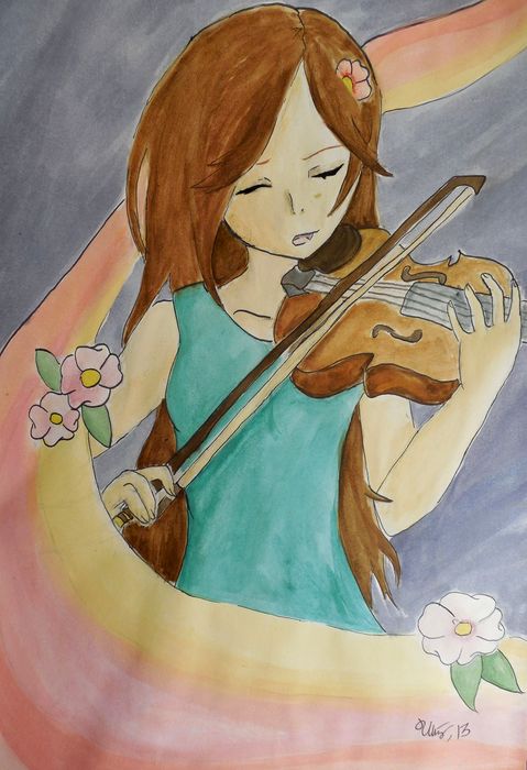 Art Studio PALETTE. Utae Kanauchi Picture.  Watercolour People Activities 