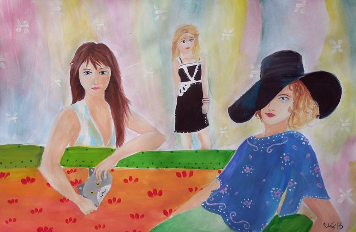 Art Studio PALETTE. Utae Kanauchi Picture.  Tempera Design Clothes 