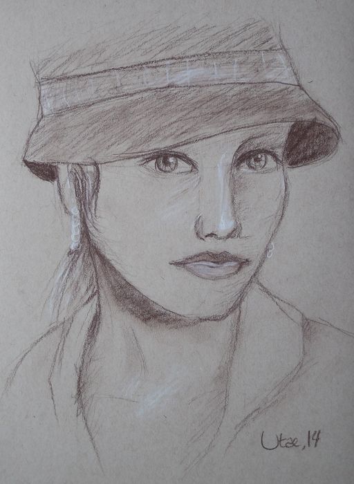 Art Studio PALETTE. Utae Kanauchi Picture.  Pastel People Portrait 