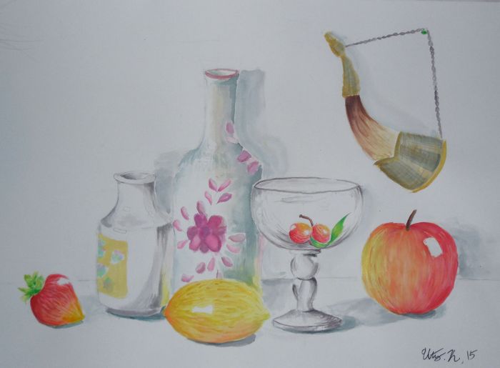 Art Studio PALETTE. Utae Kanauchi Picture.  Watercolour Still Life Still Life 
