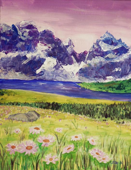 Art Studio PALETTE. Utae Kanauchi Picture.  Acrylic Landscape Nature 