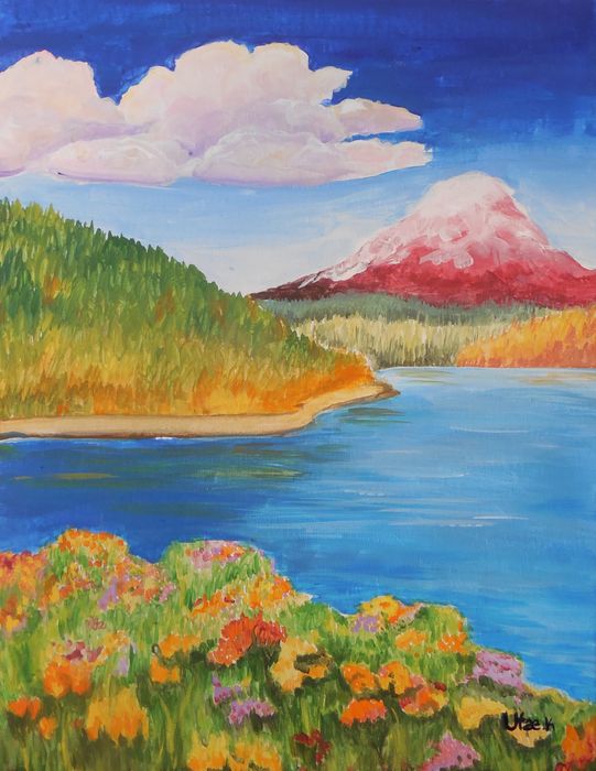 Art Studio PALETTE. Utae Kanauchi Picture. Canvas Acrylic Landscape Nature 