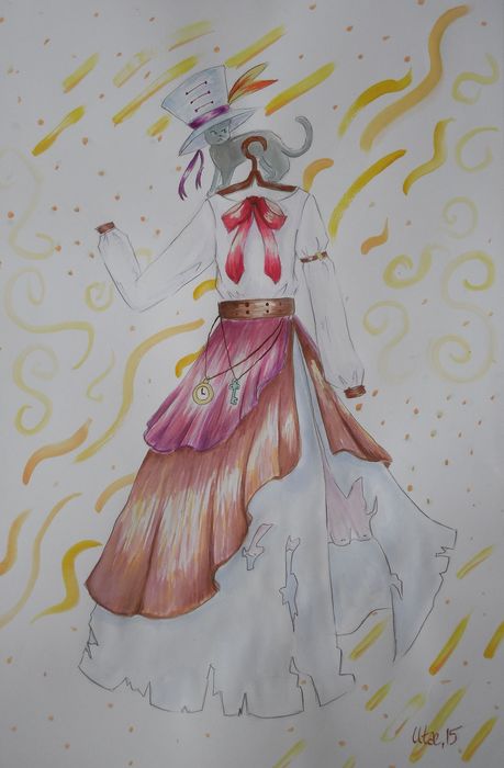 Art Studio PALETTE. Utae Kanauchi Picture.  Watercolour, Ink Design Clothes 