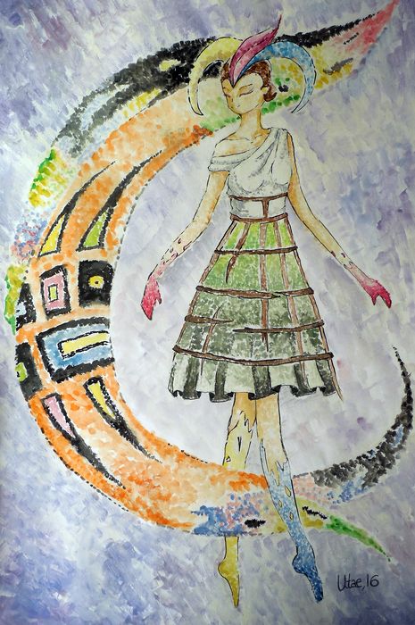 Art Studio PALETTE. Utae Kanauchi Picture.  Watercolour People Activities 