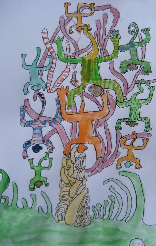 Art Studio PALETTE. Dima Likhachev Picture.  Marker, Tempera Landscape Trees 