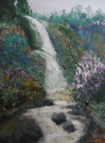 Art Studio PALETTE. Susan  Kuo Picture. Fine Art Paper Acrylic Landscape Nature 