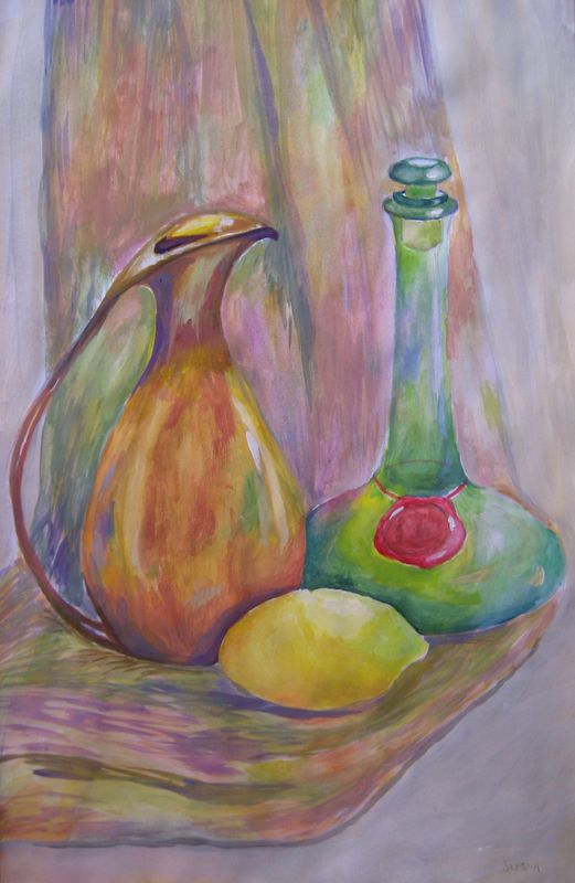 Art Studio PALETTE. Susan  Kuo Picture.  Tempera Still Life Still Life 